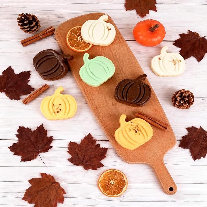 Pumpkin Cake Molds Silicone 2 Pcs Thanksgiving Chocolate Molds 3D Fall Candy Mold Halloween Pumpkin Cake Pan for Baking Autumn Harvest Fall Jello Ice Cube Tray Mold for Halloween Thanksgiving Decor