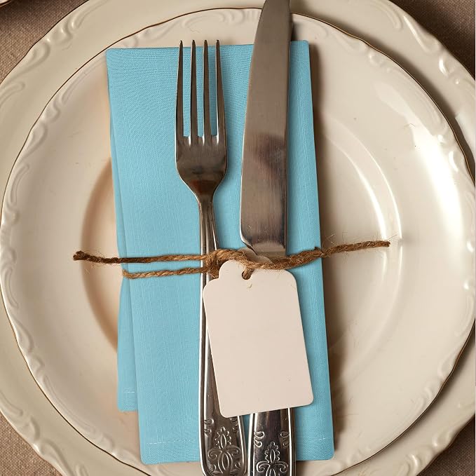 Urban Villa Cloth Napkins Cotton 20x20 (Set of 6) Aqua - Image 8