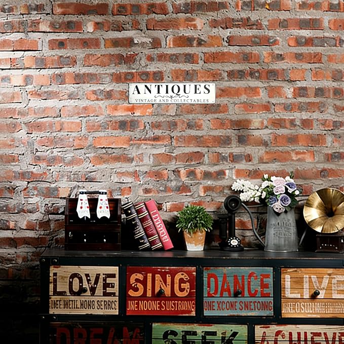Antiques Store Sign Vintage Decor Rustic Wall Decor Retro Metal Sign 4×16 Inches For Home Cafe - Image 3