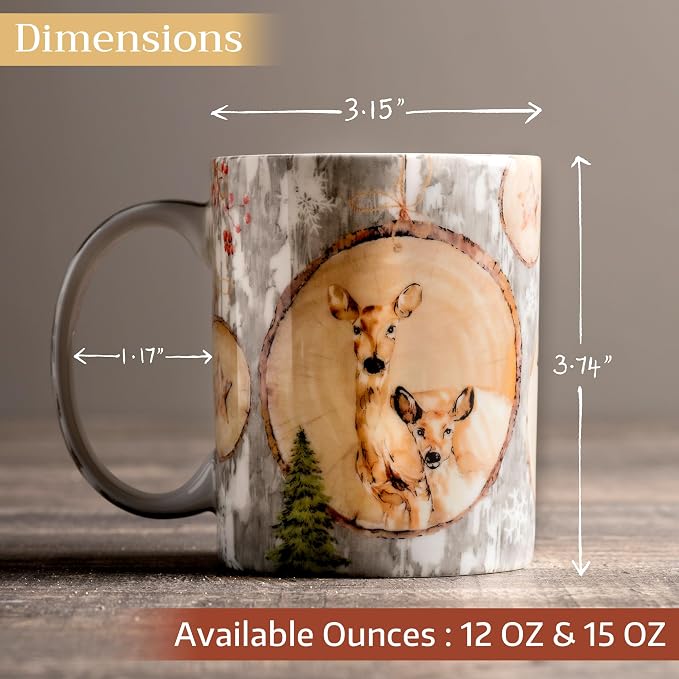 Maison d' Hermine Coffee Mug with Handles Tea Cups (12 Ounce, Pack of 1) | Fine Bone China Coffee Mugs for Hot Beverages Cappuccino Latte Home Restaurant Hotel Spring Summer -Mountain Life - Winteralp - Image 4