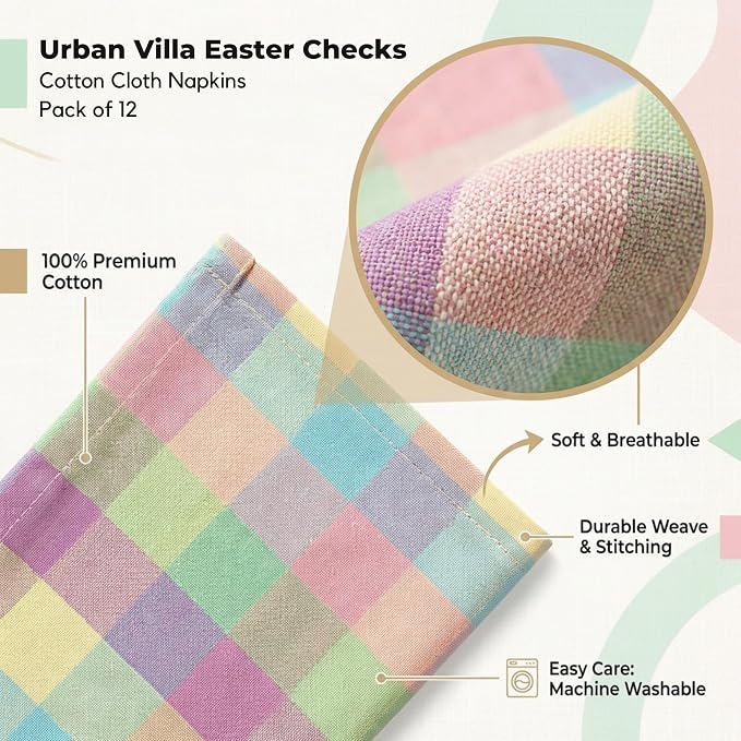 Urban Villa Cloth Napkins Cotton 20x20 (Set of 12) Lagyp - Image 4