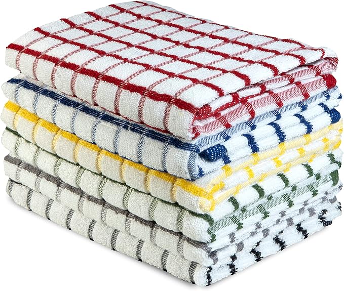 Urban Villa Kitchen Towels Cotton Dish Towels 20”x30” (Set of 6) Multi by CottonTrends