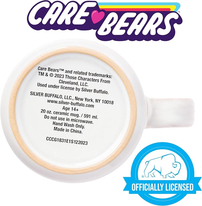 Silver Buffalo Care Bears Rainbow Stars, Reactive Glaze Camper Mug, 20oz | Grumpy and Share Bear, Ceramic, Tenderheart, Cheer, 0.59 Liters - Image 3