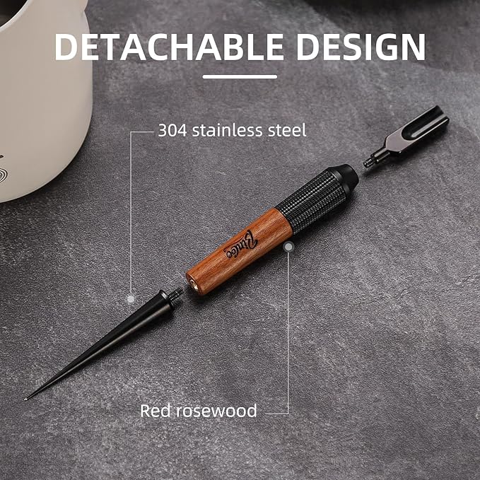 Bincoo Latte Art Pen for Coffee,Coffee Art Pen with Wood Handle,Espresso Coffee Latte Art Tools Accessories for Coffee Bar Barista