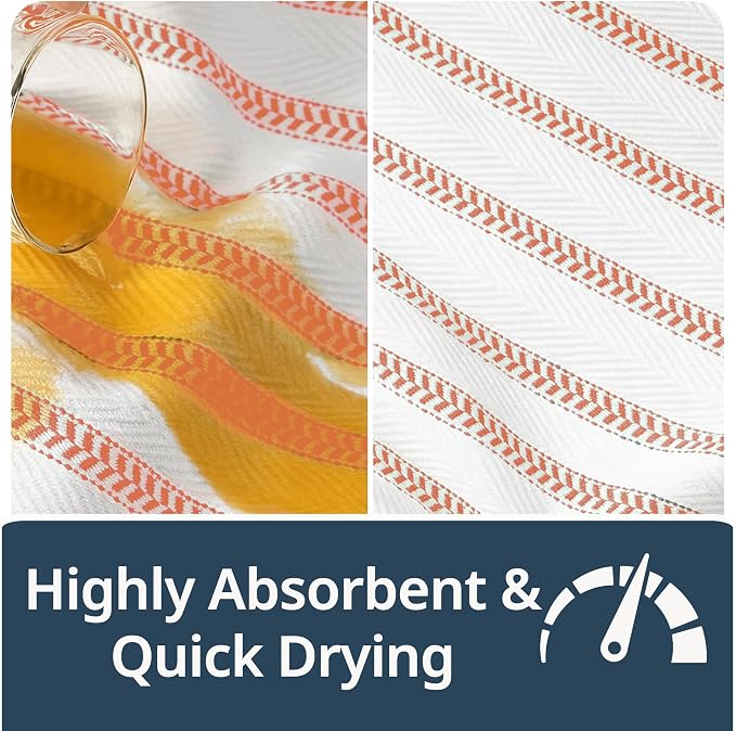 LANE LINEN Kitchen Towels Set – Pack of 6 Cotton Dish Towels, 18”x28”, Absorbent & Quick-Drying Tea Towels for Drying Dishes – Rust - Image 5