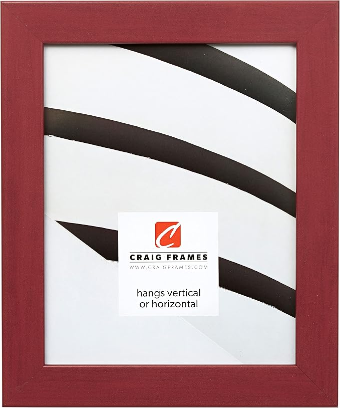 Craig Frames 26024 5 by 7-Inch Picture Frame, Smooth Wrap Finish, 1.26-Inch Wide, Red by CraigFrames