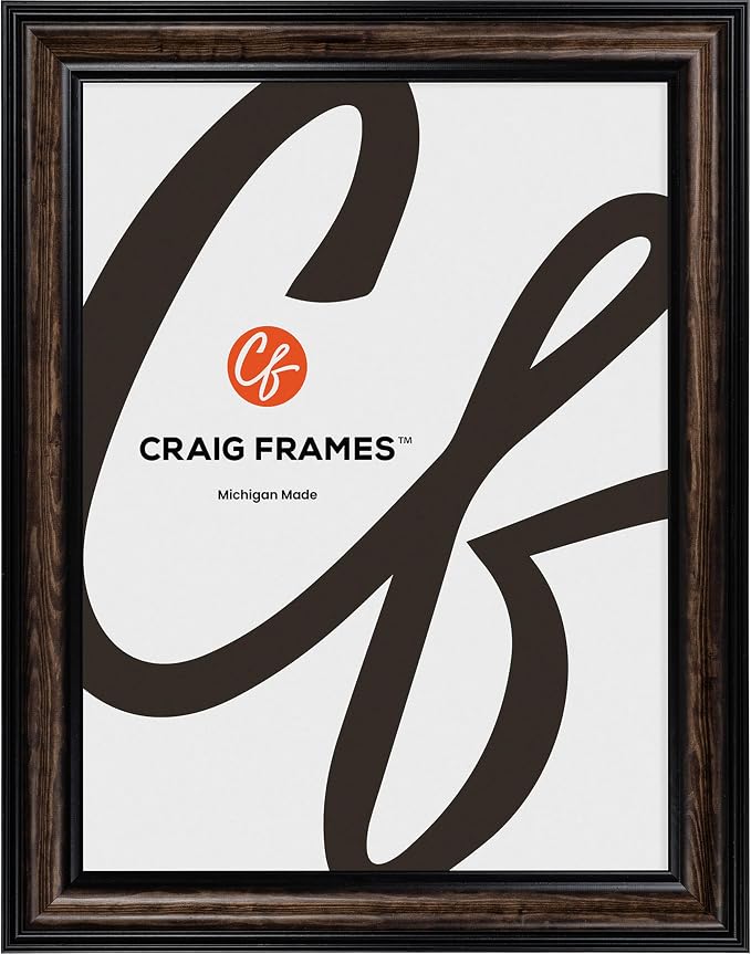 Craig Frames 20x24 Walnut Wood Picture Frame, Matted to 16x20 | Shatter resistant acrylic, white mat included, gallery wall decor, made in the USA - Image 2