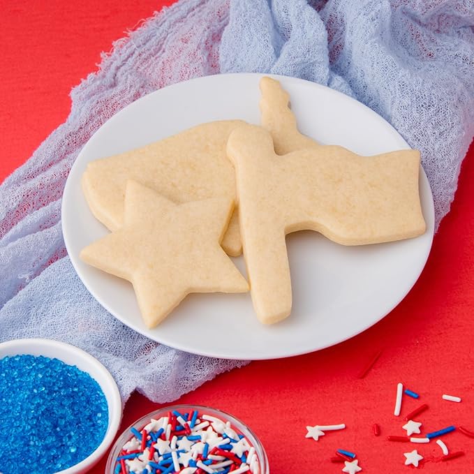 Cookie Cutter Kingdom, Patrioitic Cookie Cutters, 3 pack, Star, Flag, USA, 4th of July Cookie Cutters Shape, Memorial Day, Mold for Cakes Biscuits and Sandwiches (Patriotic 3 Pack)