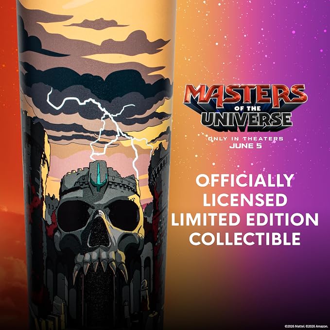 Dragon Glassware x Masters of the Universe Tumbler, 24oz - Castle Grayskull | Vacuum Insulated Stainless Steel Tumbler with Straw & Lid; With Straw Topper; Official Masters of the Universe 2026 Movie Cup - Image 5