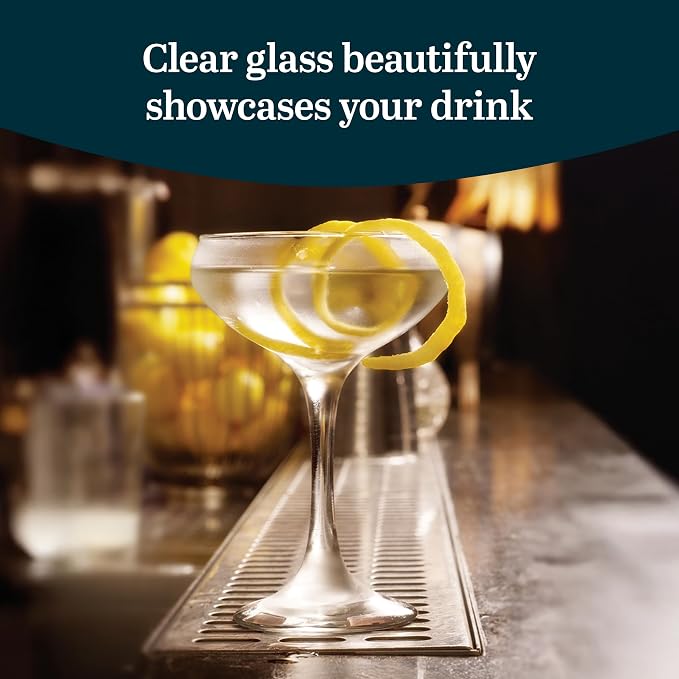 Libbey 3055 Perception Cocktail Coupe Glasses Set of 12, Elegant, Curvaceous Coupe Martini Glasses, 8.5 Oz Stemmed Champagne Coupe for Beverages - Image 4