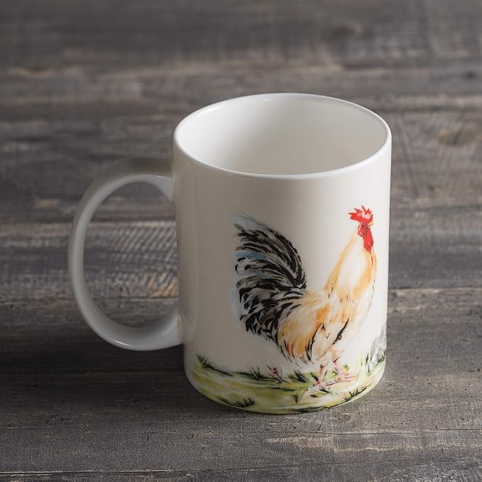 Maison d' Hermine Coffee Mug with Handles Tea Cups (15 Ounce, Pack of 1) | Fine Bone China Coffee Mugs for Hot Beverages Cappuccino Latte Home Restaurant Hotel Spring Summer -Campagne - Coq - Image 8
