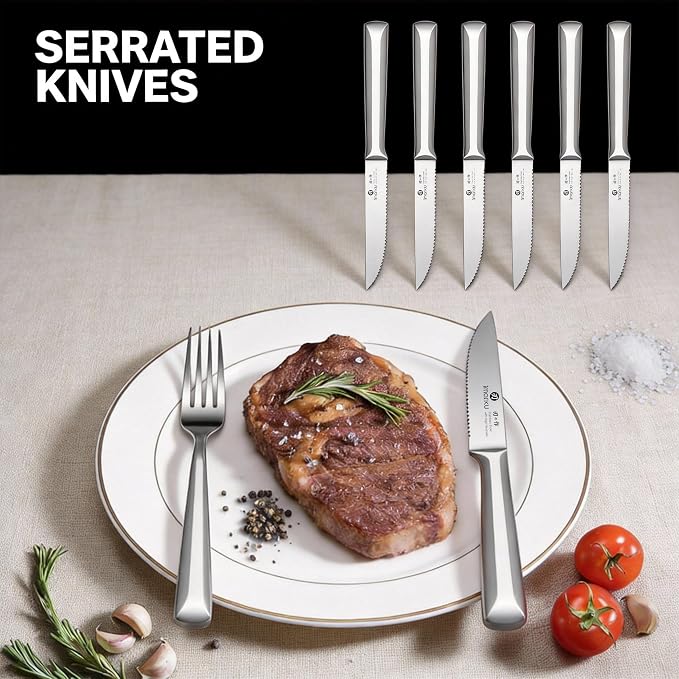 imarku 16-Pieces High Carbon Japanese Stainless Steel Knife Set with Block | Kitchen Knife Set|15°Precision Edge |56±2 HRC Hardness|Built-in Sharpener|Ergonomic Handles|Gifts Mom & Dad - Image 7