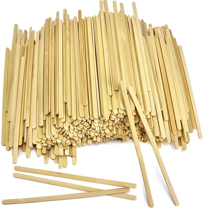 Bamboo Coffee Stirrers, 1000 Count of Disposable Coffee Stir Sticks - Stir Sticks For Coffee Bar 5.5 Inch, Stir Sticks with Smooth End, Coffee Stirs for Coffee, Cocktail, Hot Drinks by Boesma