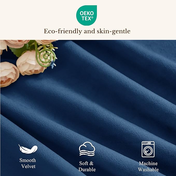 Blue Scalloped Window Valance 52x18 Inch 1 Panel | Premium Kitchen Velvet Window Treatments, Decorative Wavy Short Drapes for Bathroom, Over Sink RV, Rod Pocket - Image 8