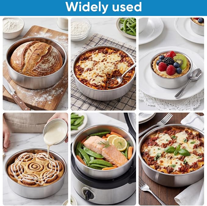 4 6 8 Inch 3-Piece Round Cake Pan Set with 150 Parchment Paper Liners, Stainless Steel Baking Pans with Handles, Includes Silicone Brush & Spatula, Layer Cake Baking Set for Cheesecake, Birthday Cake - Image 4