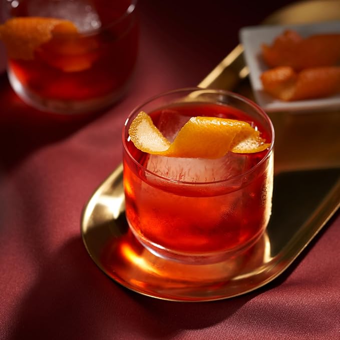Viski Raye Crystal Negroni Glasses, Lowball Cocktail Glasses Premium Crystal Glassware, 8oz Tumbler Glasses Set of 2 - Image 10