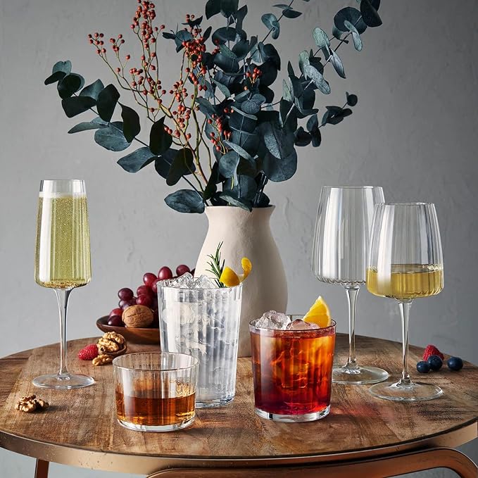 Bormioli Rocco Exclusiva Gin Fizz Glasses, Set of 12-17 Oz. Ribbed Drink Tumblers Made of Star Crystal Glass with XLT Treatment - Durable Cocktail Glasses for Daily Use, Dishwasher Safe - Image 5