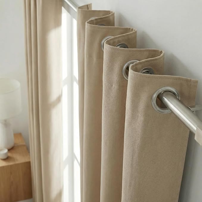 Urban Villa Cotton Grommet Curtains 52x84 (2 Panels) Ivory - Image 7