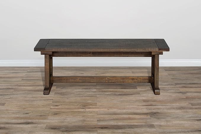 Pemberly Row Farmhouse Wood Kitchen Corner Breakfast Dining Nook Set with Table, Reversible Bench, Chair and Hidden Storage in Tobacco Leaf - Image 3