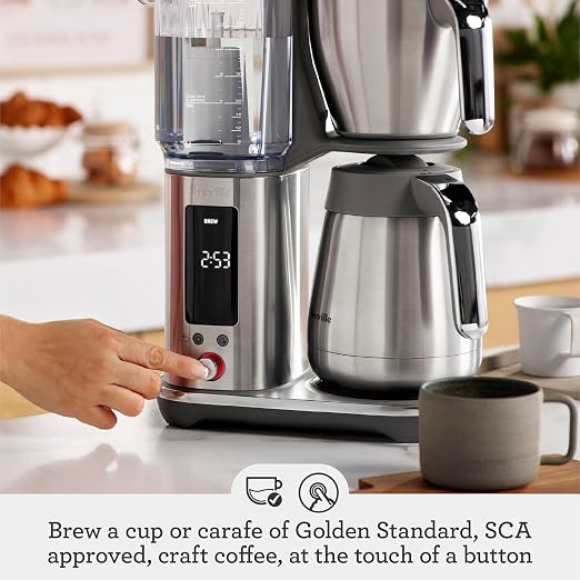 Breville BDC465OLT Luxe Brewer Thermal Carafe, Olive Tapenade | Brew hot coffee and cold brew with this drip coffee machine | Thermal carafe keeps coffee warm for up to 4 hours - Image 3