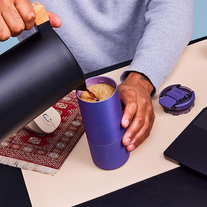 BrüMate Strova 18oz 100% Leakproof Insulated Coffee Mug | Ceramic-Lined Interior | Built-In Silicone Sleeve for Travel | Locking Flip Lid (OD Green) - Image 4