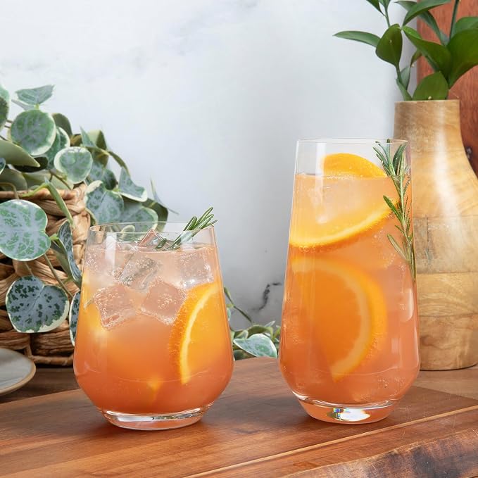 Larder & Vine Crystalline Glassware Tumbler Set, Artisan Drinkware for Cocktails, Water, Whiskey or Spirits, Handmade in Poland (Classic Tall) - Image 5