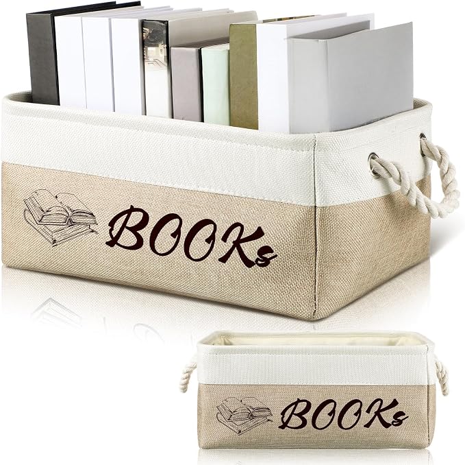 Marsui Book Lover Gifts Books themed Storage Basket Storage Bin Bookish Accessories Bookworm Gift for Club Members Student Teacher Reading Accessories by Marsui