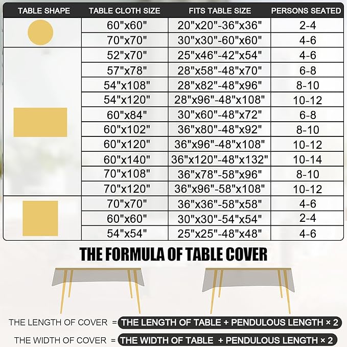 Smiry Rectangle Waterproof Heavy Duty Vinyl Tablecloths, 52 x 70 Inch | Wipeable Washable Floral Embossed Table Cover for Kitchen and Dining Room, Indoor & Outdoor Use, Khaki - Image 7