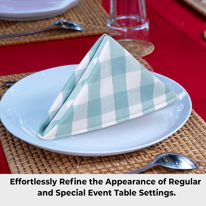 Urban Villa Cloth Napkins Cotton 20x20 (Set of 6) Aqua - Image 2