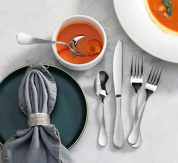 Artaste 1029147 Rain 18/10 Stainless Steel Flatware 20-Piece Set, Matte Finish Handle
