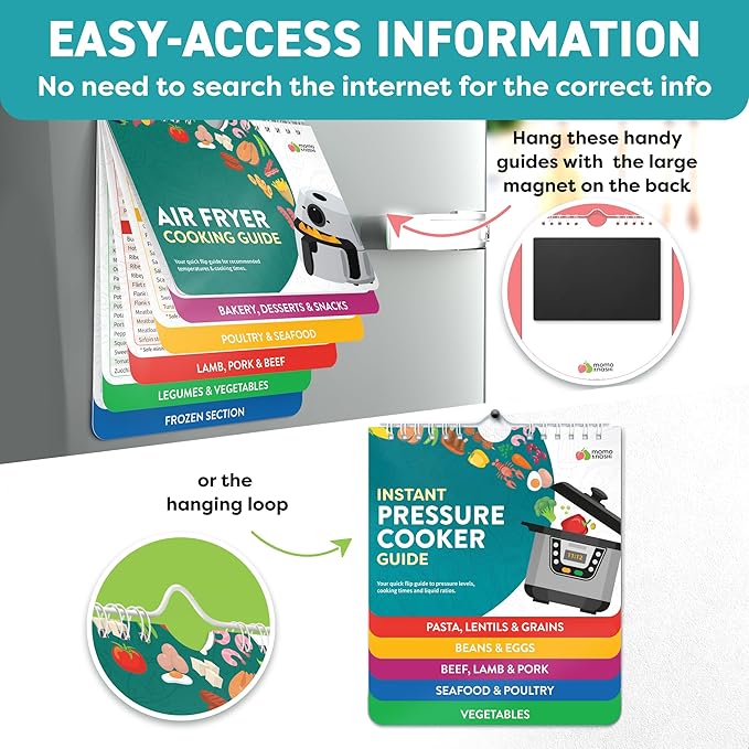 Air Fryer & Instant Pot Magnetic Cooking Guides - 7" x 6" Each - Set of 2 Instant Pot Air Fryer Accessories Cook Books - Airfryer Kitchen Accessories & Kitchen Gadgets 2026 - Image 3