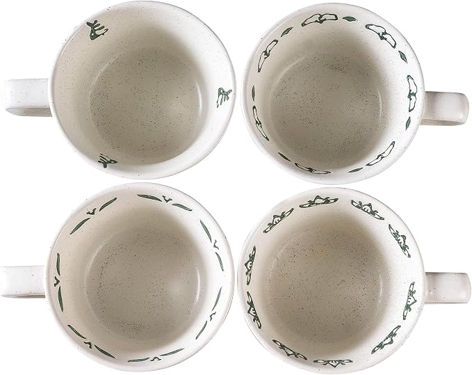 Ceramic Mugs 11 oz Set of 4, Unique Luxurious Stoneware Cups for Coffee Milk Latte Cappuccino Tea, Office Home Kitchen Use, Dishwasher Microwave Freezer Safe, Mixed Green - Image 7