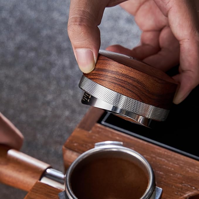 58mm Espresso Tool Set for E61 Group Head 58mm Bottomless Portafilter, Knock Box, Adjustable Distributor, Magnetic Dosing Funnel, Puck Screen and Precision Tamper
