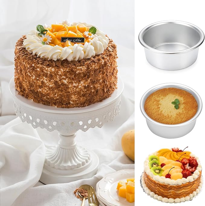 6 Inch Cake Pans, 2PCS Nonstick Small Cake Pans With 60PCS Parchment Paper | Aluminum Pans for Birthday Smash Layer Cakes, Round Cake Pans for Home Kitchen, Leak proof &6 X 3 Inch, Heavy Duty &Oven Safe - Image 7