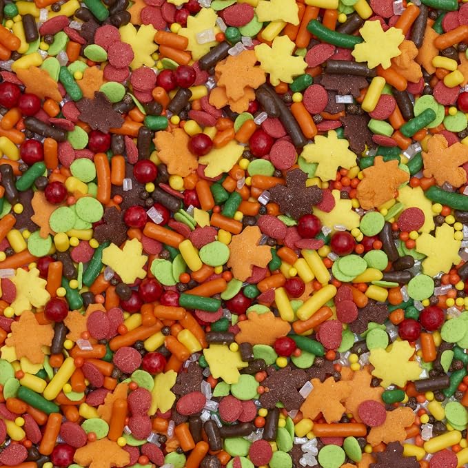 DecoPac Autumn Fusion Mix Sprinkles, 26oz, Shaped Candy Sprinkles in Handheld Container, Edible Decorations For Celebration Cakes, Cupcakes, Cookies and Donuts - Image 2