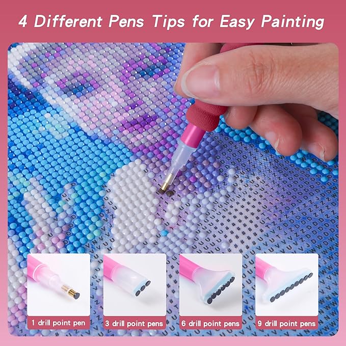 Diamond Art Storage Containers 60 Slots Diamond Painting Accessories and Tools Portable Bead Organizer Boxes for Adults（Pink）