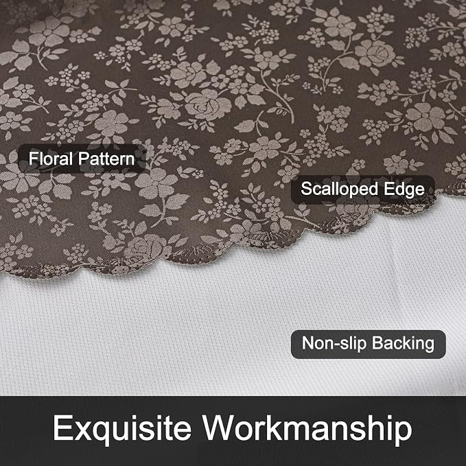 Smiry Rectangle Waterproof Heavy Duty Vinyl Tablecloths, 54 x 78 Inch | Wipeable Washable Floral Embossed Table Cover for Kitchen and Dining Room, Indoor & Outdoor Use, Coffee - Image 5
