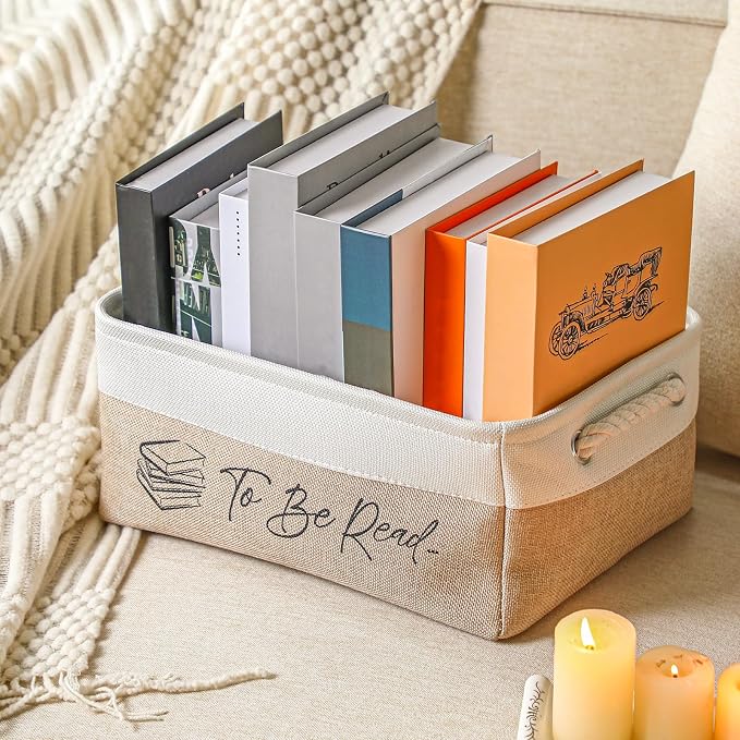 Marsui Book Lover Gifts TBR Book Storage Basket to Be Read List Storage Bin Bookish Accessories Bookworm Gift for Club Members Student Teacher Reading Accessories - Image 4