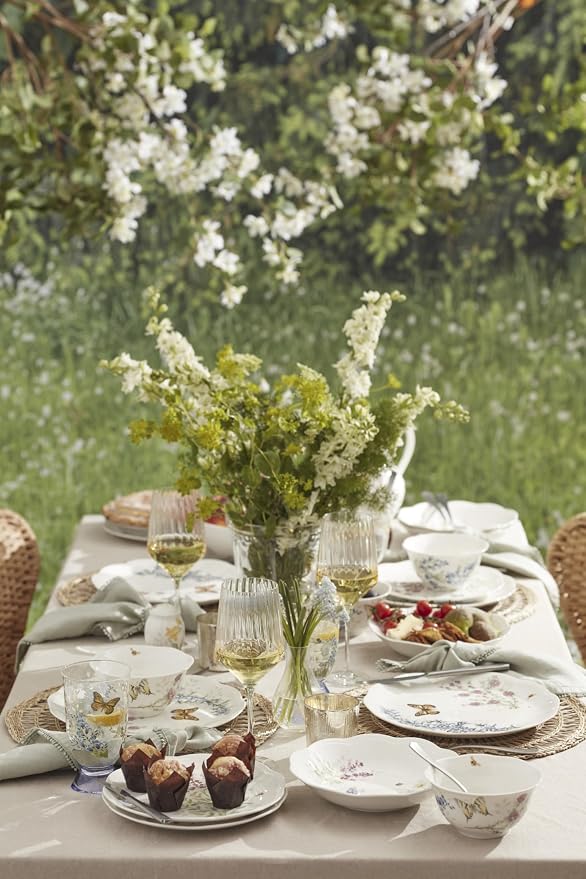 Lenox Porcelain Dinnerware Sets For 4, Butterfly Meadow Herbs 12-Piece Dinnerware Set, Service For 4, Microwave Safe Plates, White Dinner Plates and Bowls Sets, Dishes, Kitchen and Dining (12 Piece) - Image 8