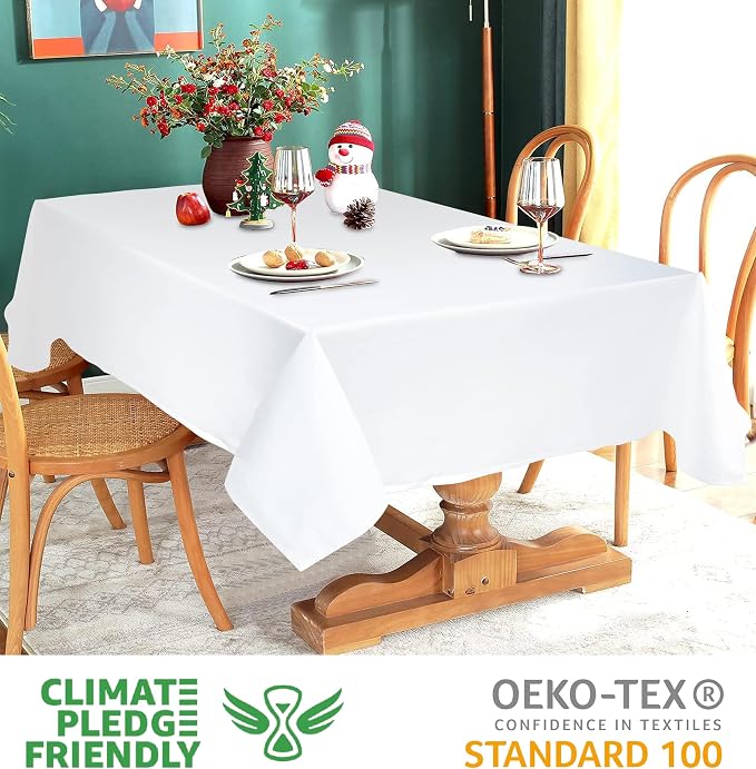 Urban Villa Tablecloth Cotton Tabletop 60x102 (8-10 Seats) White - Image 3