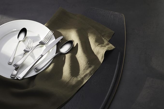 Oneida Moda 5-Piece 18/10 Silverware Set for 1, Flatware | silver, dishwasher safe | includes knives, forks, and spoons | heavy duty, cutlery set, utensil set, wedding silverware - Image 9