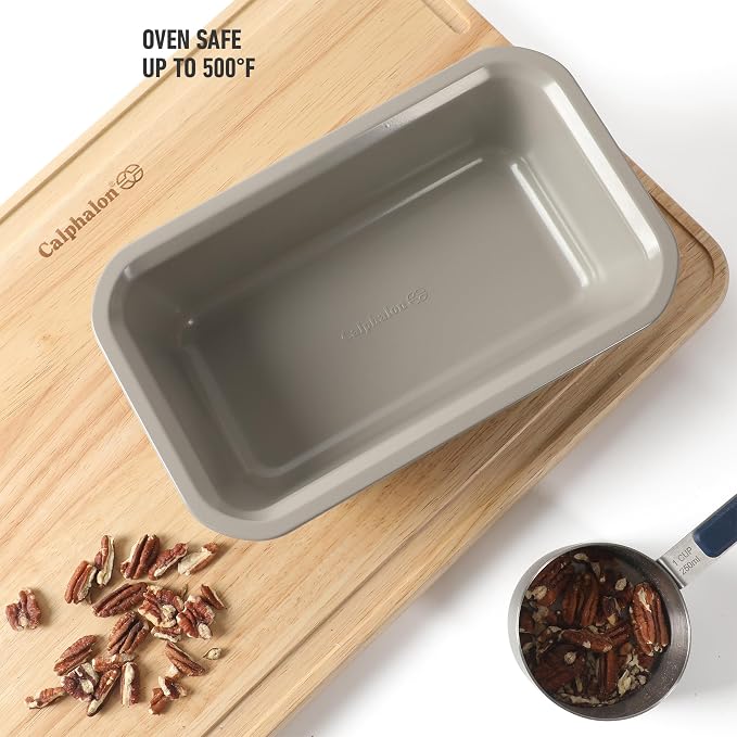 Calphalon Legacy 9 x 5 Inch PFA Free Nonstick Loaf Pan Baking Dish in Taupe, Heavy Gauge Steel Bakeware for Even Heat Distribution, Oven Safe Bread Pan for Cakes, Loaves, Meatloaf - Image 7