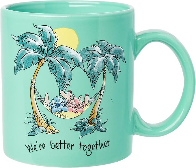 Silver Buffalo Disney Lilo and Stitch Better Together, Ceramic Mug, 20oz | Angel, We're, 0.59 Liters by SilverBuffalo