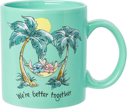 Silver Buffalo Disney Lilo and Stitch Better Together, Ceramic Mug, 20oz | Angel, We're, 0.59 Liters by SilverBuffalo