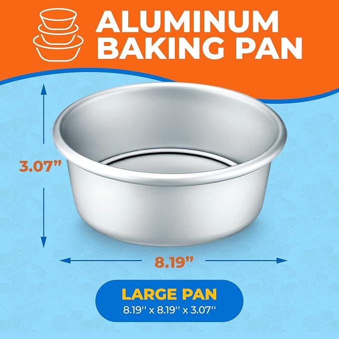 Emporio Kitchen Baking Pan - Anodized Aluminum Round Cheesecake Pan 8’', Pressure Cooker and Air Fryer Compatible, Recipe Booklet Included, PFAS, CFC, PTFE, or PFOA Free, Oven Safe (Up To 500° F) - Image 2