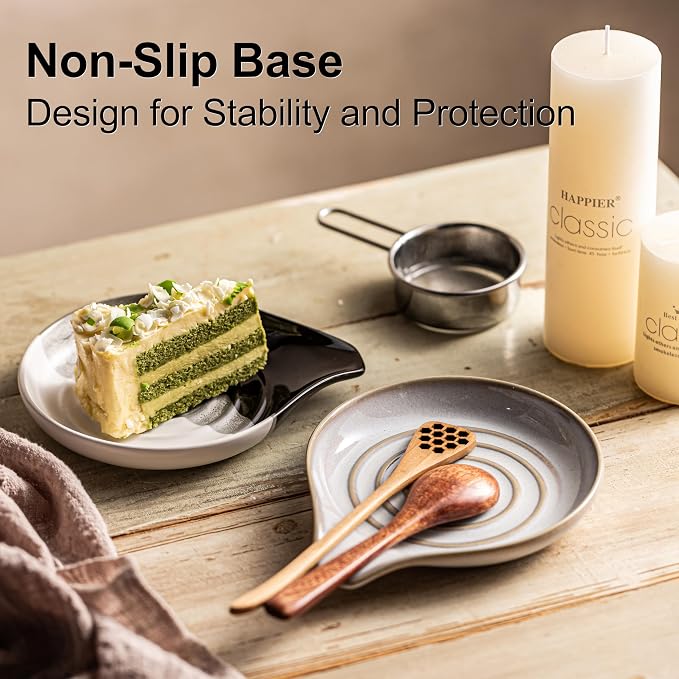 Ceramic Spoon Rest for Stove Top, Large Spoon Holder for Kitchen Counter, Heat-Resistant & Easy to Clean, Non-Stick Spatula Holder for Cooking, Coffee Spoon, Kitchen Decor, White - Image 5