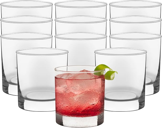 Libbey 917CD Heavy Base Rocks Glasses Set of 12, Old Fashioned Whiskey Cups by Libbey