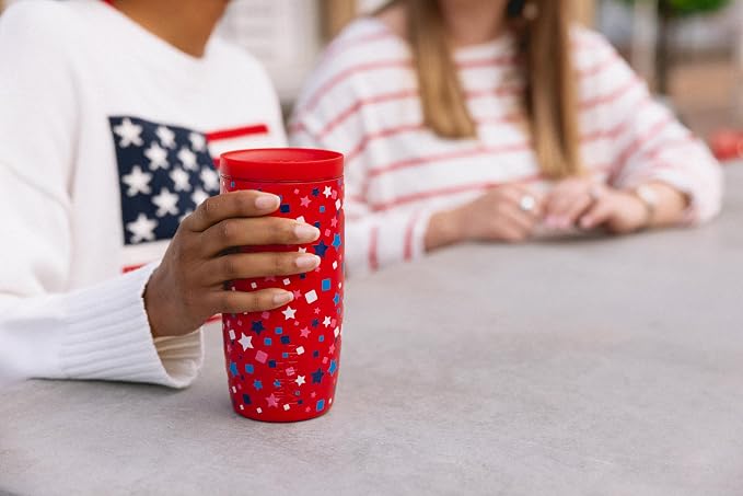 Simple Modern Insulated Travel Coffee Mug 360° Lid | 16oz | Stars | Voyager Ceramic-Lined Insulated Stainless Steel Coffee Tumbler, Iced Coffee Cup, Mug with Lid | Fits Cupholder, Star Speckled - Image 2
