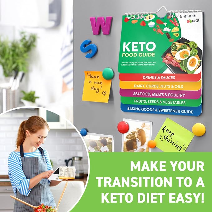 Keto Cheat Sheets Magnets Booklet - Keto Cookbook Meal Plan - Keto Diet Book for Beginners Over 60 - Keto Food Book Magnetic Chart - Weight Loss Low Carb Ketogenic Diet - Keto Food List Charts - Image 2