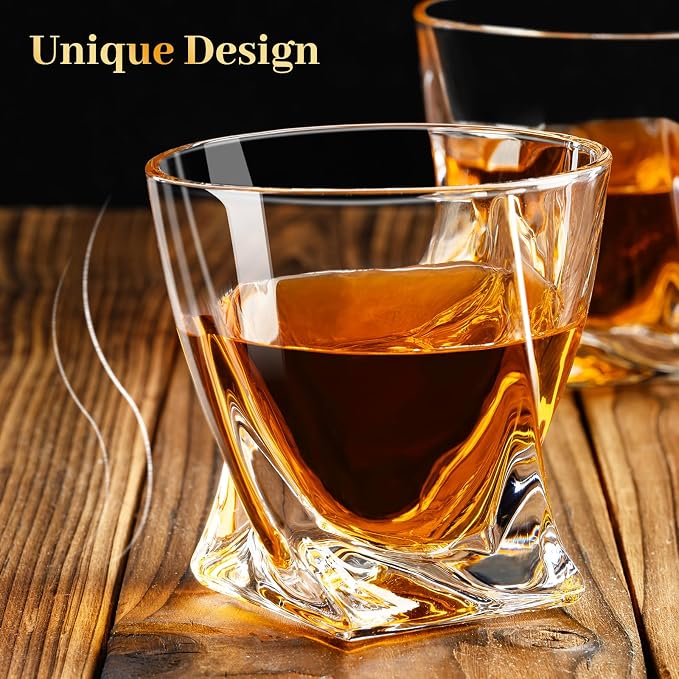 PARACITY Whiskey Glasses Set of 2, Old Fashioned Cocktail Glass, 10 OZ Whiskey Glasses, Bourbon Glasses, Rocks Glasses for Scotch, Liquor Vodka, Bourbon, Whiskey Gifts for Men, Husband, Boyfriend | Old fashioned glassware has a 3.54 in wide profile for... - Image 2